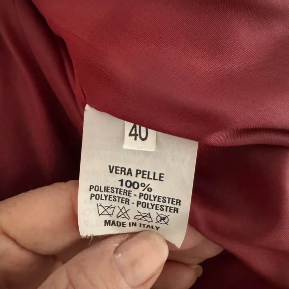 Vera Pelle Red Leather Jacket with Stand-Up Collar size 40 - Picture 2 of 9